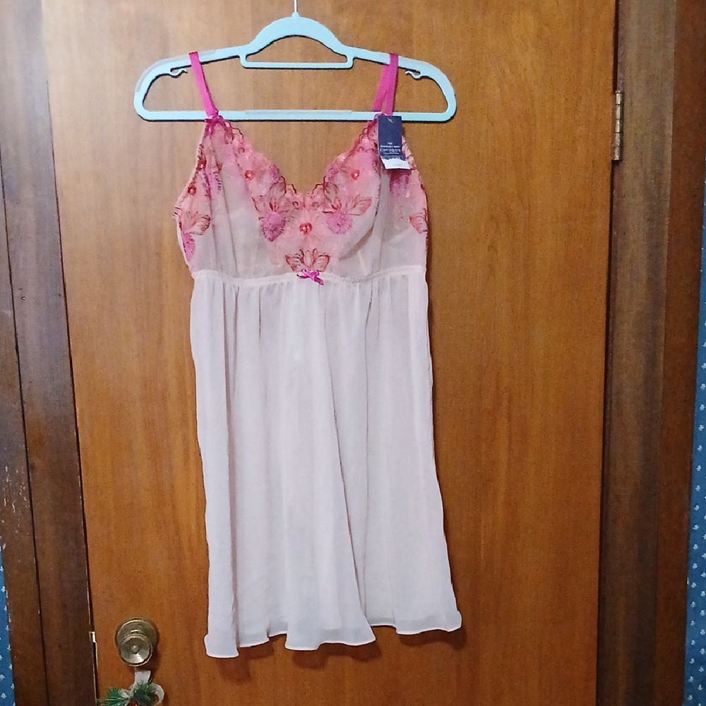 Cacique Pink and Cream Nightgown